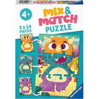 PUZZLE MIX&MATCH DINOZAURI, 3X24 PIESE - RAVENSBURGER (RVSPC05197) - Libelula Vesela - Jucarii