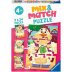 PUZZLE MIX&MATCH PRIETENII DE LA FERMA, 3X24 PIESE - RAVENSBURGER (RVSPC05198) - Libelula Vesela - Jucarii