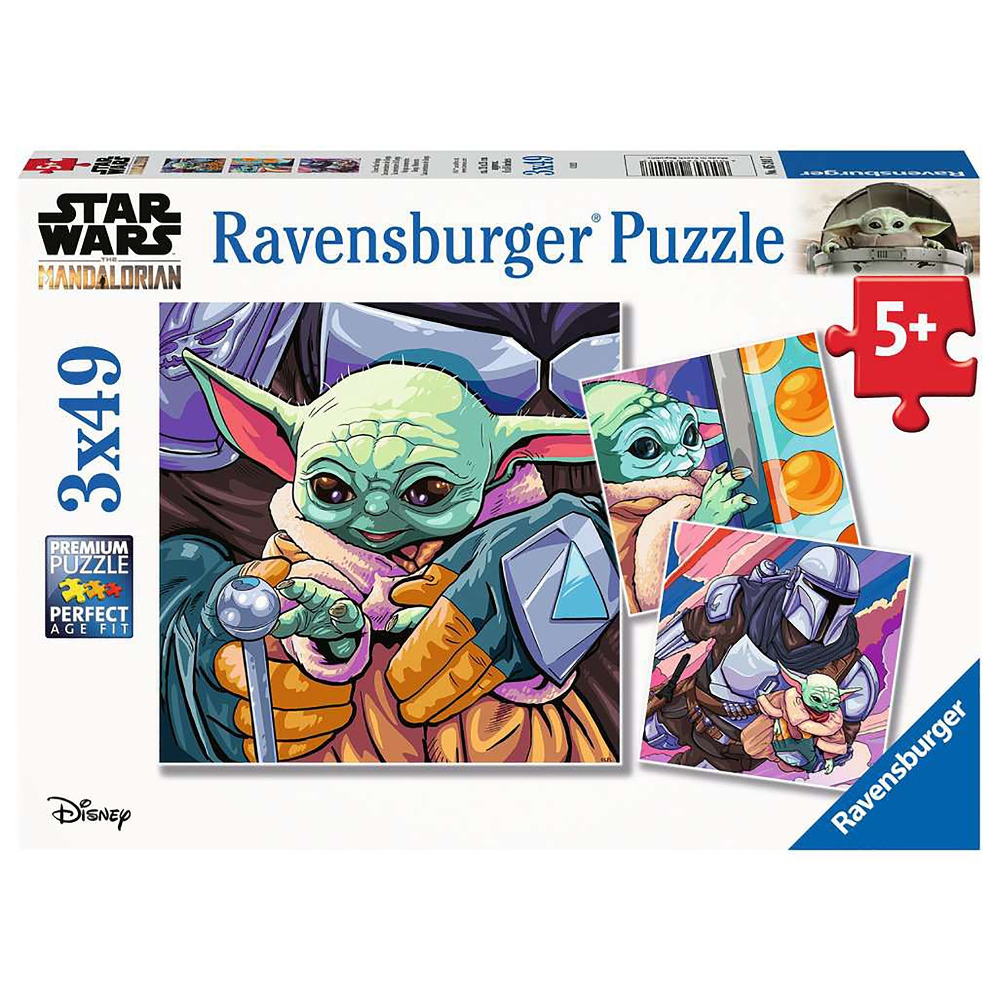 PUZZLE BABY YODA, 3X49 PIESE - RAVENSBURGER (RVSPC05241) - Libelula Vesela - Jucarii