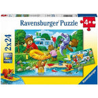 PUZZLE URSI IN CAMPING, 2X24 PIESE - RAVENSBURGER (RVSPC05247) - Libelula Vesela - Jucarii