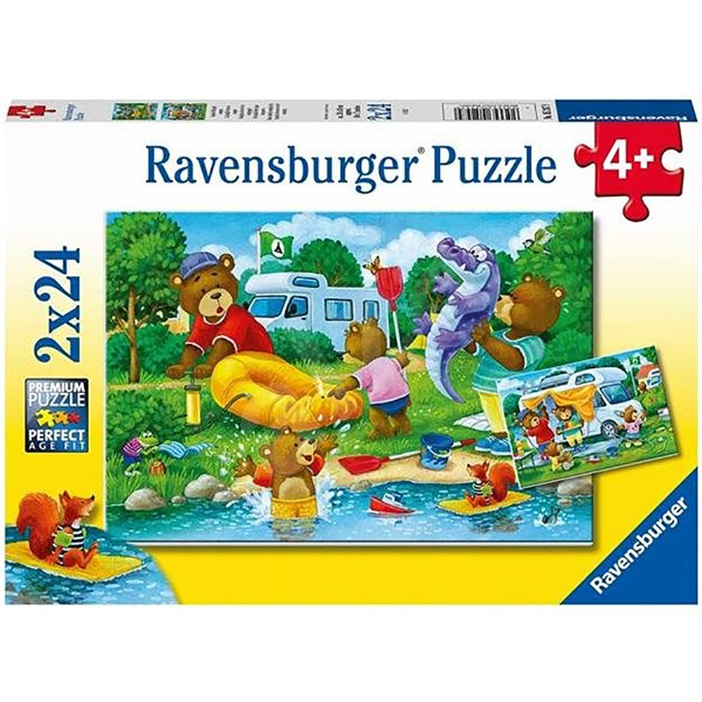 PUZZLE URSI IN CAMPING, 2X24 PIESE - RAVENSBURGER (RVSPC05247) - Libelula Vesela - Jucarii