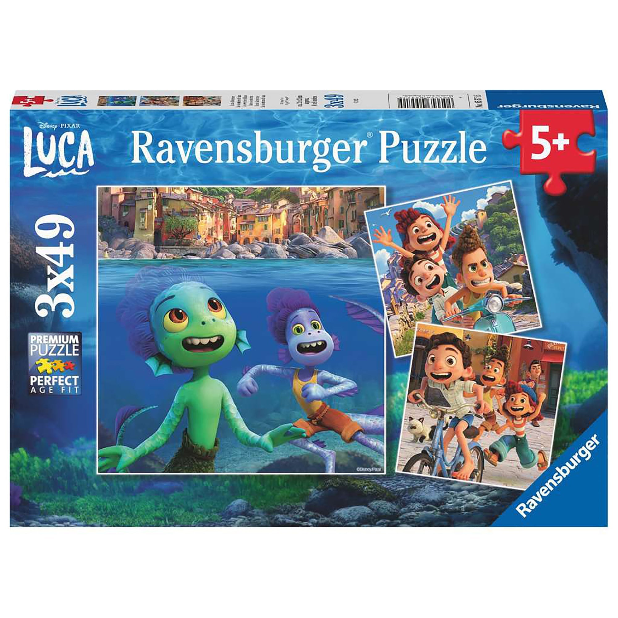 PUZZLE DISNEY PIXAR LUCA, 3X49 PIESE - RAVENSBURGER (RVSPC05571) - Libelula Vesela - Jucarii