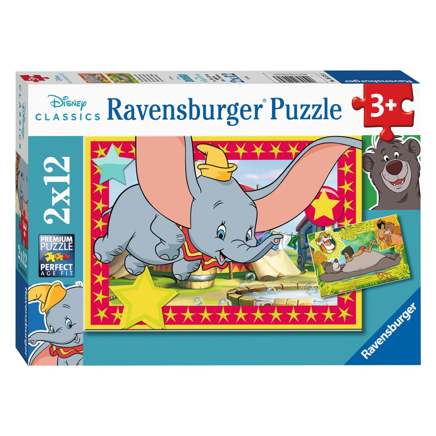 PUZZLE DISNEY ANIMALE, 2X12 PIESE - RAVENSBURGER (RVSPC05575) - Libelula Vesela - Jucarii