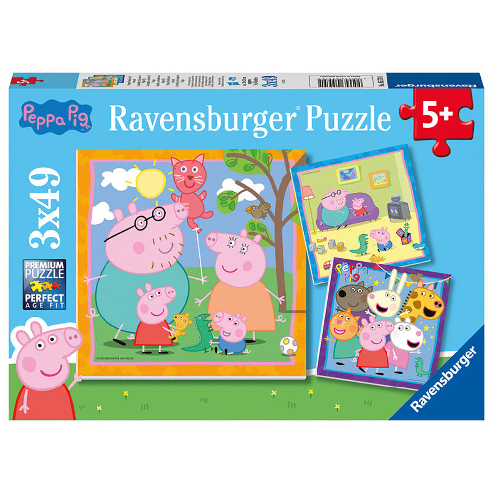 PUZZLE PEPPA PIG, 3X49 PIESE - RAVENSBURGER (RVSPC05579) - Libelula Vesela - Jucarii