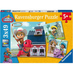 PUZZLE DINO RANCH, 3X49 PIESE - RAVENSBURGER (RVSPC05589) - Libelula Vesela - Jucarii