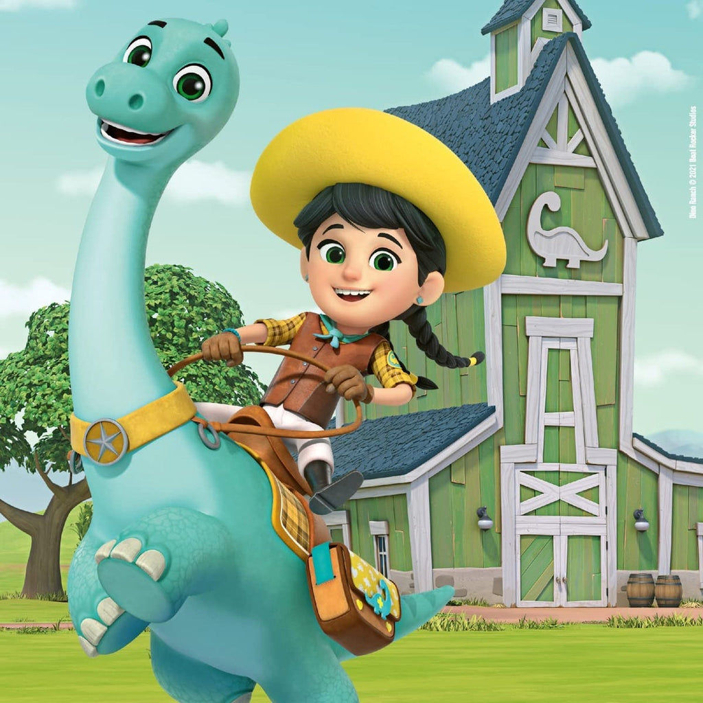 PUZZLE DINO RANCH, 3X49 PIESE - RAVENSBURGER (RVSPC05589) - Libelula Vesela - Jucarii