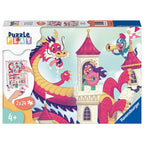 PUZZLE SI JOC DRAGON, 2X24 PIESE - RAVENSBURGER (RVSPC05595) - Libelula Vesela - Jucarii