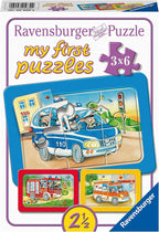 PUZZLE ANIMALE CONDUCAND VEHICULE, 3X6 PIESE - RAVENSBURGER (RVSPC05630) - Libelula Vesela - Jucarii