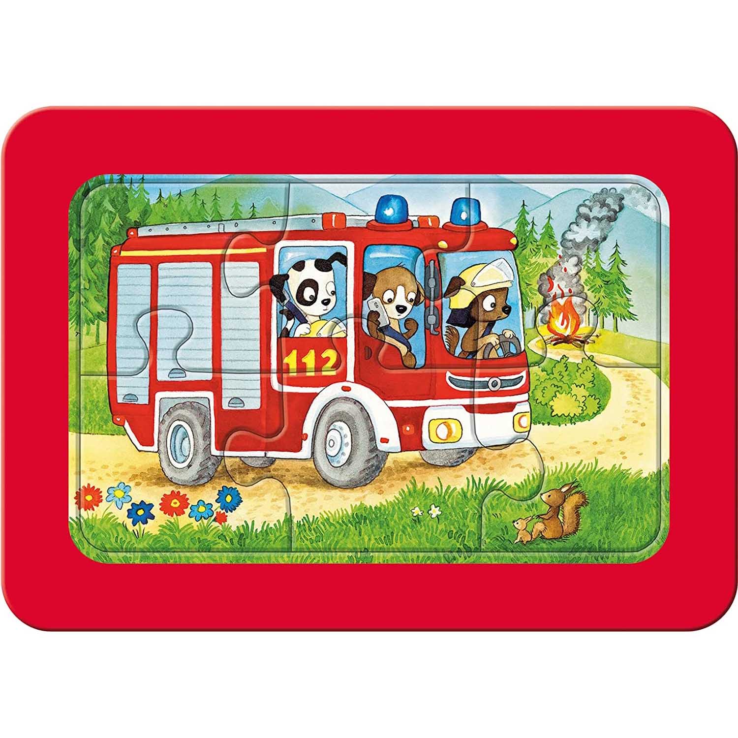 PUZZLE ANIMALE CONDUCAND VEHICULE, 3X6 PIESE - RAVENSBURGER (RVSPC05630) - Libelula Vesela - Jucarii