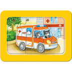 PUZZLE ANIMALE CONDUCAND VEHICULE, 3X6 PIESE - RAVENSBURGER (RVSPC05630) - Libelula Vesela - Jucarii