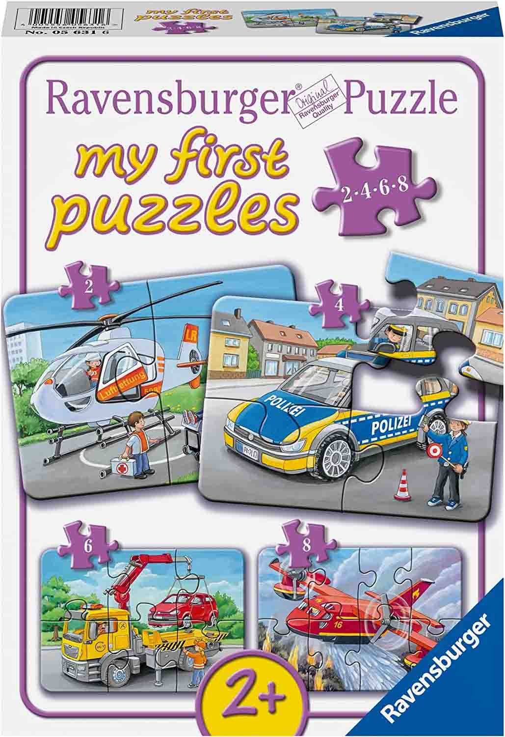 PUZZLE SET 4 BUC VEHICULE DE URGENTA, 2/4/6/8 PIESE - RAVENSBURGER (RVSPC05631) - Libelula Vesela - Jucarii