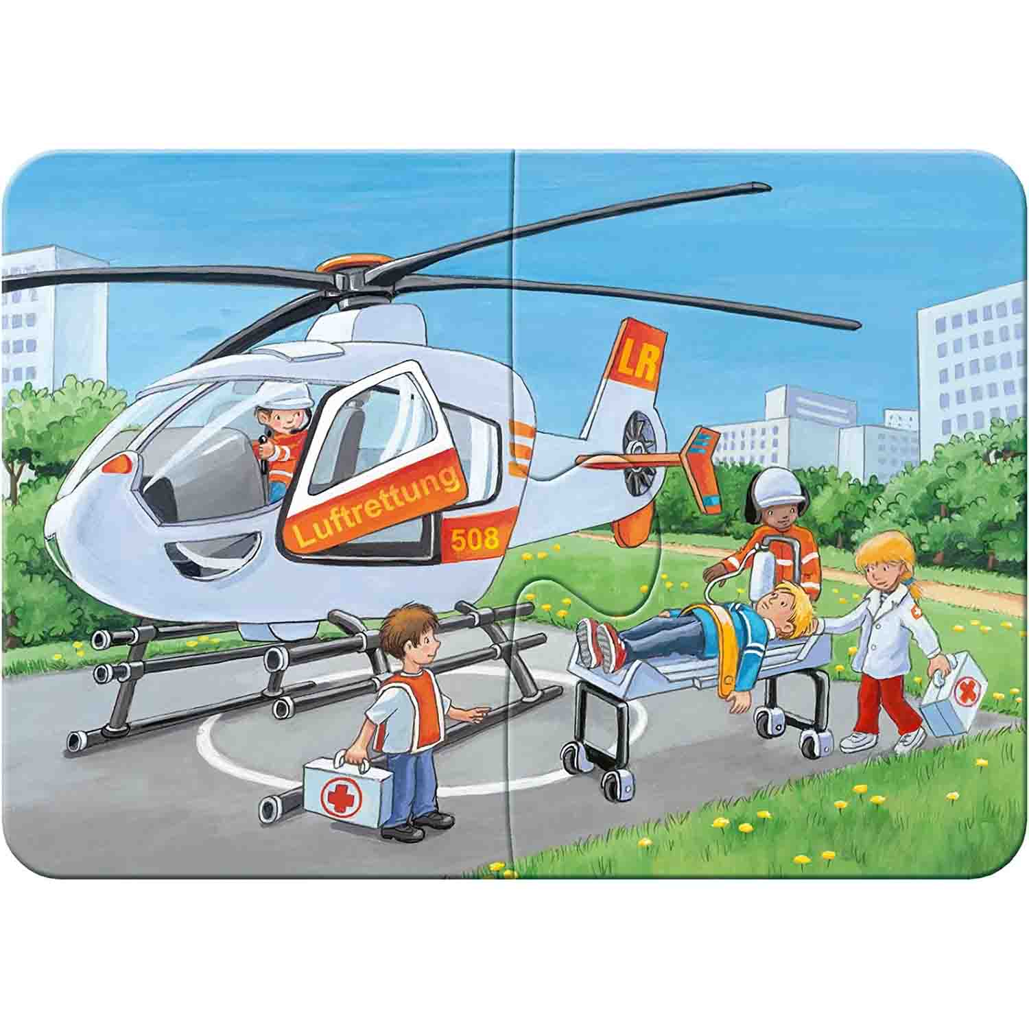 PUZZLE SET 4 BUC VEHICULE DE URGENTA, 2/4/6/8 PIESE - RAVENSBURGER (RVSPC05631) - Libelula Vesela - Jucarii