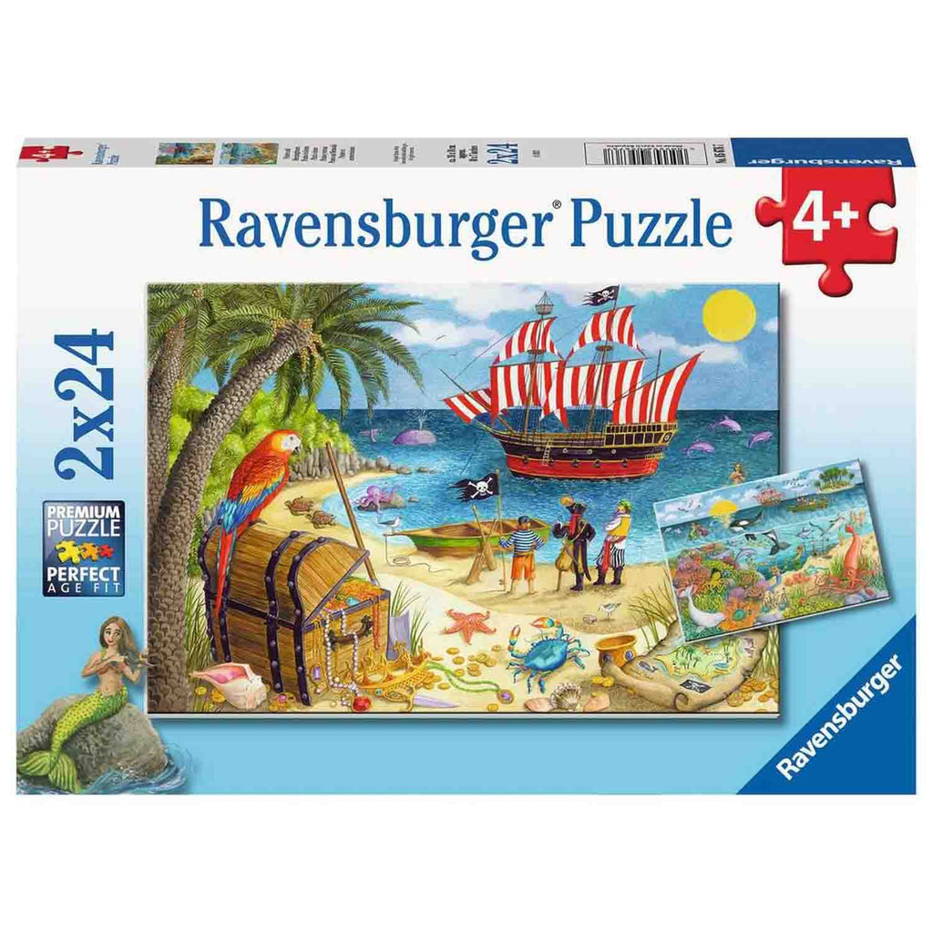 PUZZLE PIRATI SI SIRENE, 2X24 PIESE - RAVENSBURGER (RVSPC05676) - Libelula Vesela - Jucarii