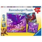 PUZZLE ANIMALE MITICE, 3X49 PIESE - RAVENSBURGER (RVSPC05678) - Libelula Vesela - Jucarii