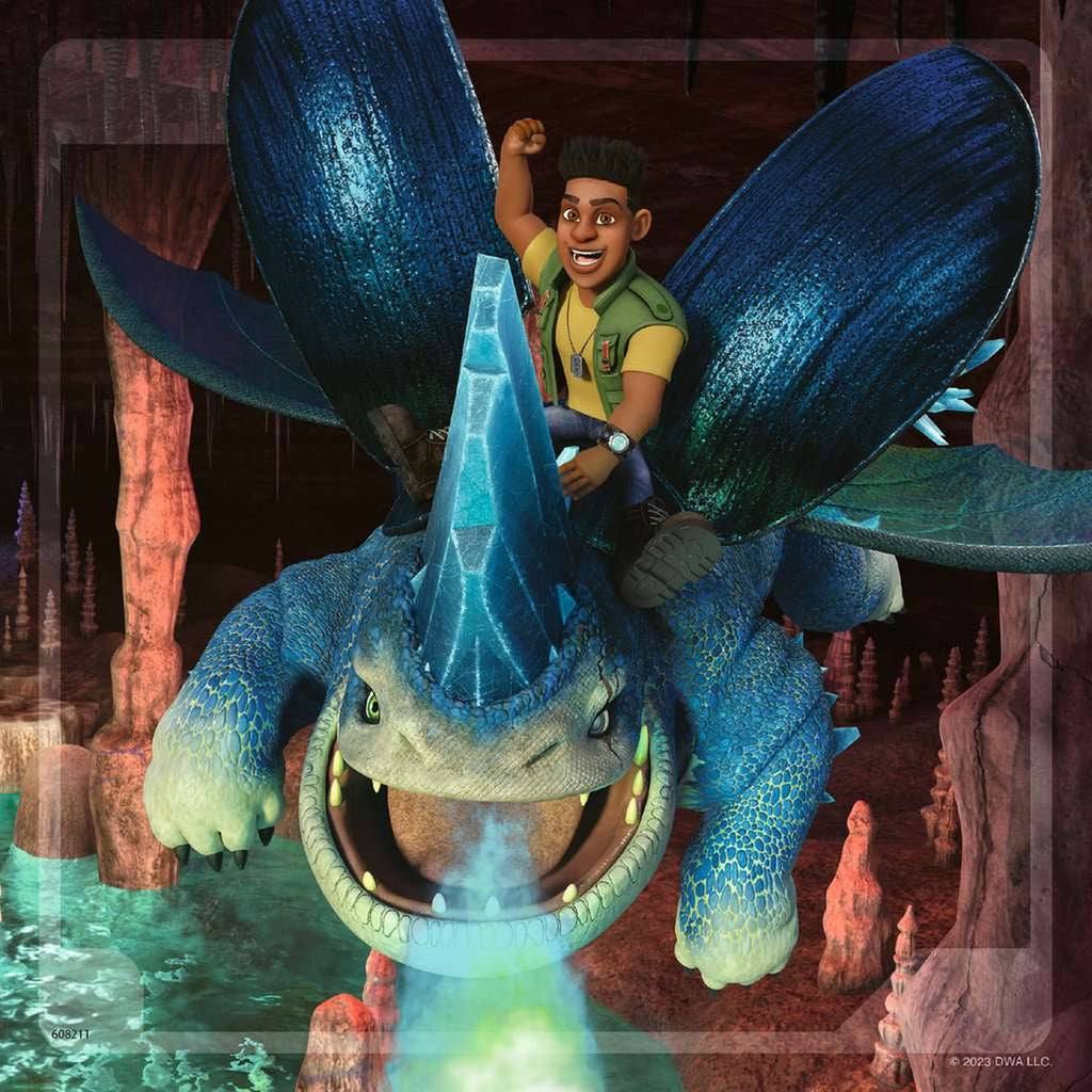 PUZZLE CUM SA ITI DRESEZI DRAGONUL, 3X49 PIESE - RAVENSBURGER (RVSPC05688) - Libelula Vesela - Jucarii