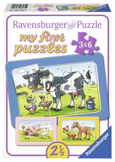 PUZZLE ANIMALE PRIETENI, 3X6 PIESE - RAVENSBURGER (RVSPC06571) - Libelula Vesela - Jucarii