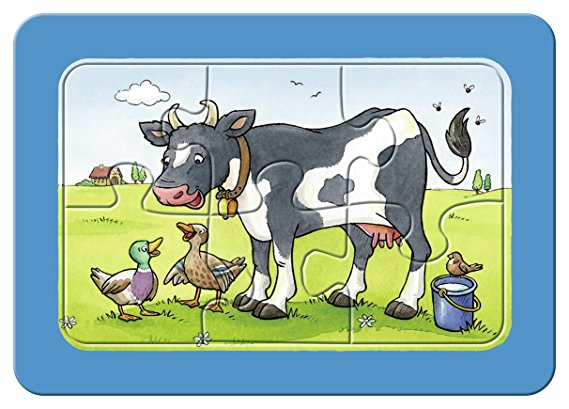 PUZZLE ANIMALE PRIETENI, 3X6 PIESE - RAVENSBURGER (RVSPC06571) - Libelula Vesela - Jucarii