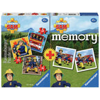 PUZZLE + JOC MEMORY POMPIERUL SAM, 25/36/49 PIESE - RAVENSBURGER (RVSPC06910) - Libelula Vesela - Jucarii