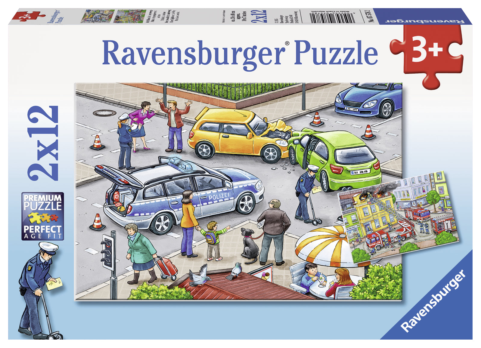 PUZZLE POLITIE, 2X12 PIESE - RAVENSBURGER (RVSPC07578) - Libelula Vesela - Jucarii