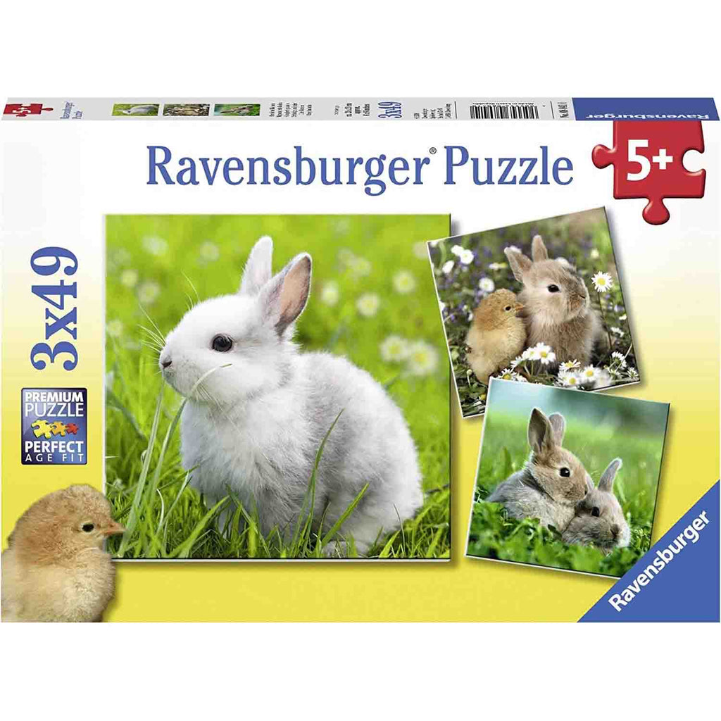PUZZLE IEPURASI, 3X49 PIESE - RAVENSBURGER (RVSPC08041) - Libelula Vesela - Jucarii