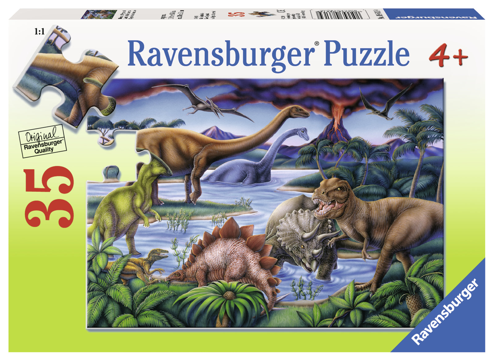 PUZZLE DINOZAURI, 35 PIESE - RAVENSBURGER (RVSPC08613) - Libelula Vesela - Jucarii