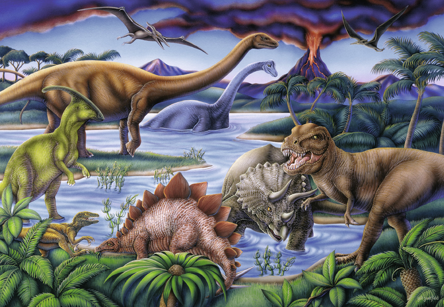 PUZZLE DINOZAURI, 35 PIESE - RAVENSBURGER (RVSPC08613) - Libelula Vesela - Jucarii