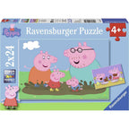 PUZZLE PEPPA PIG, 2X24 PIESE - RAVENSBURGER (RVSPC09082) - Libelula Vesela - Jucarii