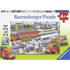 PUZZLE STATIE DE TREN, 2X24 PIESE - RAVENSBURGER (RVSPC09191) - Libelula Vesela - Jucarii