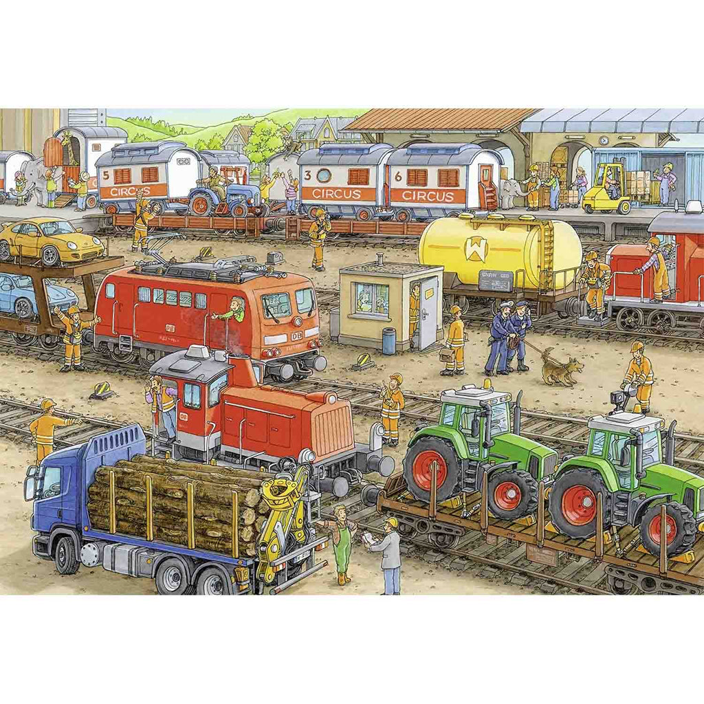 PUZZLE STATIE DE TREN, 2X24 PIESE - RAVENSBURGER (RVSPC09191) - Libelula Vesela - Jucarii