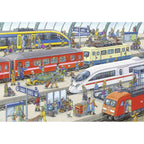 PUZZLE STATIE DE TREN, 2X24 PIESE - RAVENSBURGER (RVSPC09191) - Libelula Vesela - Jucarii