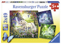 PUZZLE UNICORNI, 3X49 PIESE - RAVENSBURGER (RVSPC09291) - Libelula Vesela - Jucarii