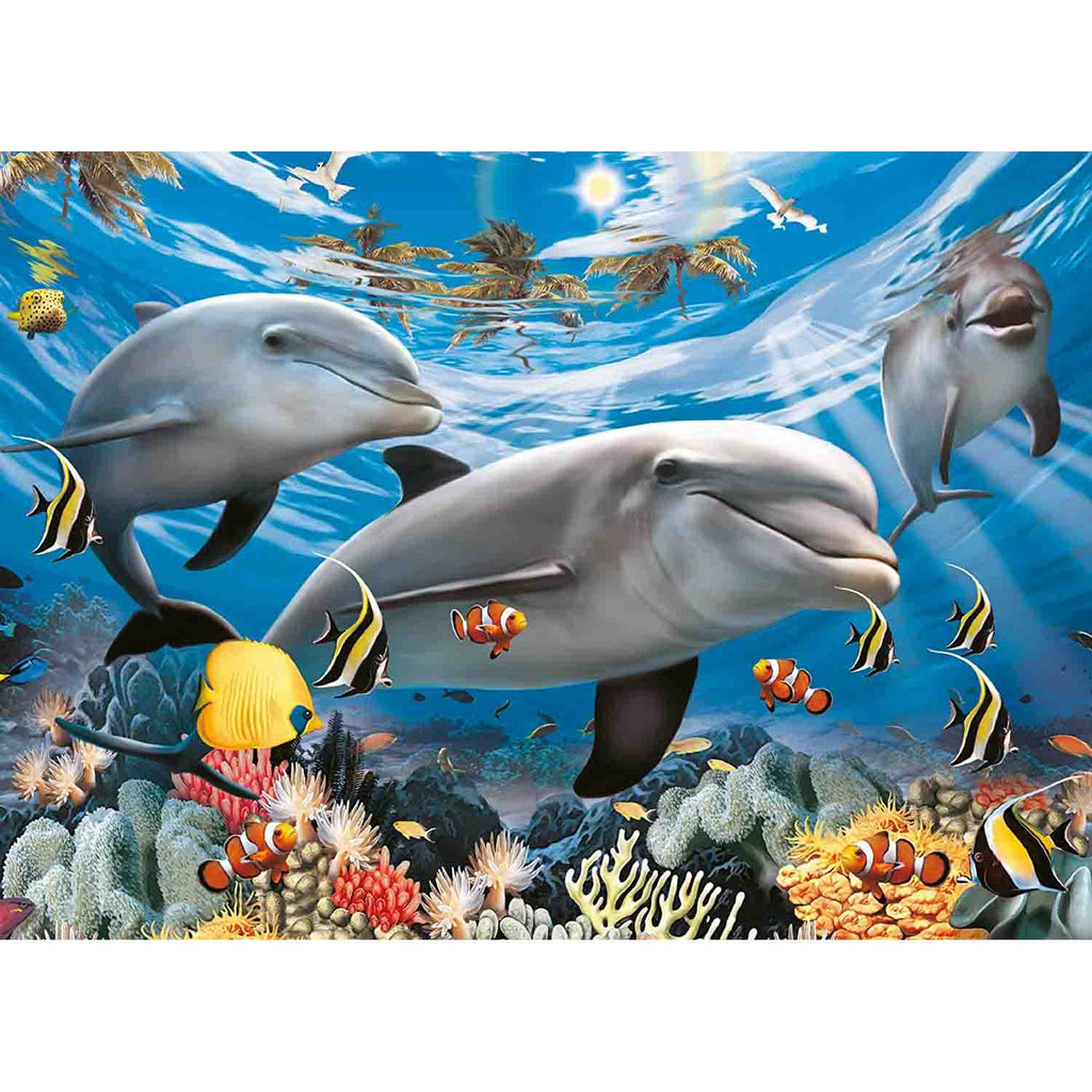PUZZLE DELFINI ZAMBITORI, 60 PIESE - RAVENSBURGER (RVSPC09593) - Libelula Vesela - Jucarii