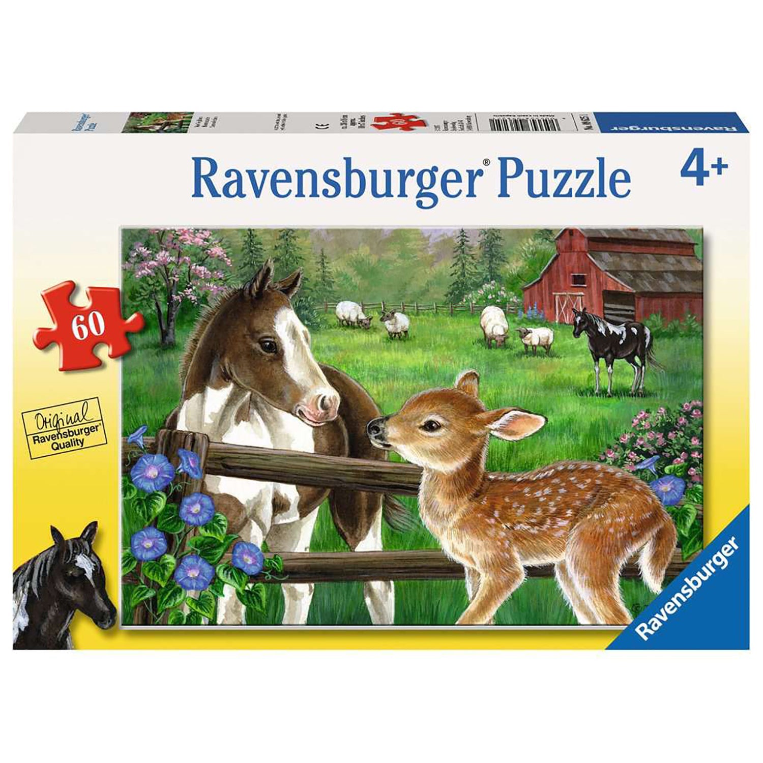 PUZZLE CALUT SI CAPRIOARA, 60 PIESE - RAVENSBURGER (RVSPC09625) - Libelula Vesela - Jucarii
