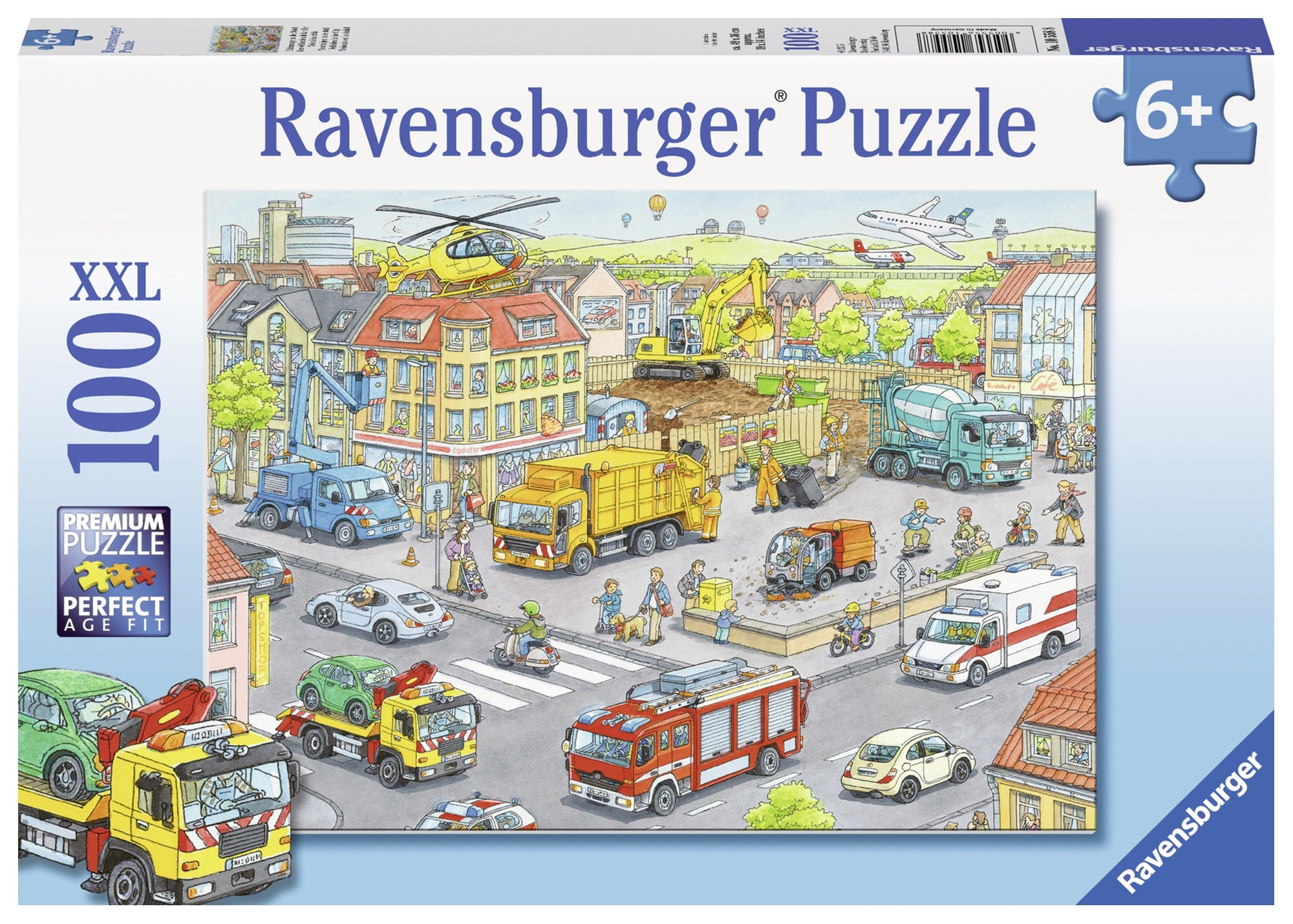 PUZZLE UTILAJE IN ORAS, 100 PIESE - RAVENSBURGER (RVSPC10558) - Libelula Vesela - Jucarii