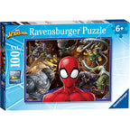 PUZZLE SPIDERMAN SI PERSONAJE, 100 PIESE - RAVENSBURGER (RVSPC10728) - Libelula Vesela - Jucarii
