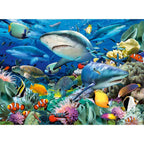 PUZZLE RECHINI, 100 PIESE - RAVENSBURGER (RVSPC10951) - Libelula Vesela - Jucarii