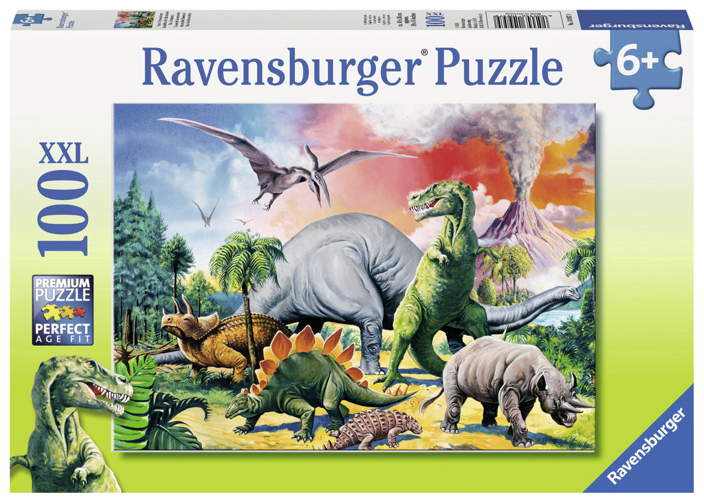 PUZZLE PRINTRE DINOZAURI, 100 PIESE - RAVENSBURGER (RVSPC10957) - Libelula Vesela - Jucarii