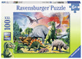 PUZZLE PRINTRE DINOZAURI, 100 PIESE - RAVENSBURGER (RVSPC10957) - Libelula Vesela - Jucarii