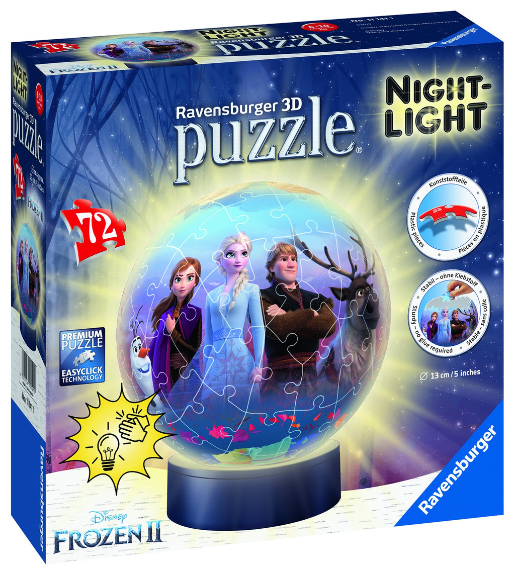 PUZZLE 3D LUMINOS FROZEN 2, 72 PCS - RAVENSBURGER (RVS3D11141) - Libelula Vesela - Jucarii