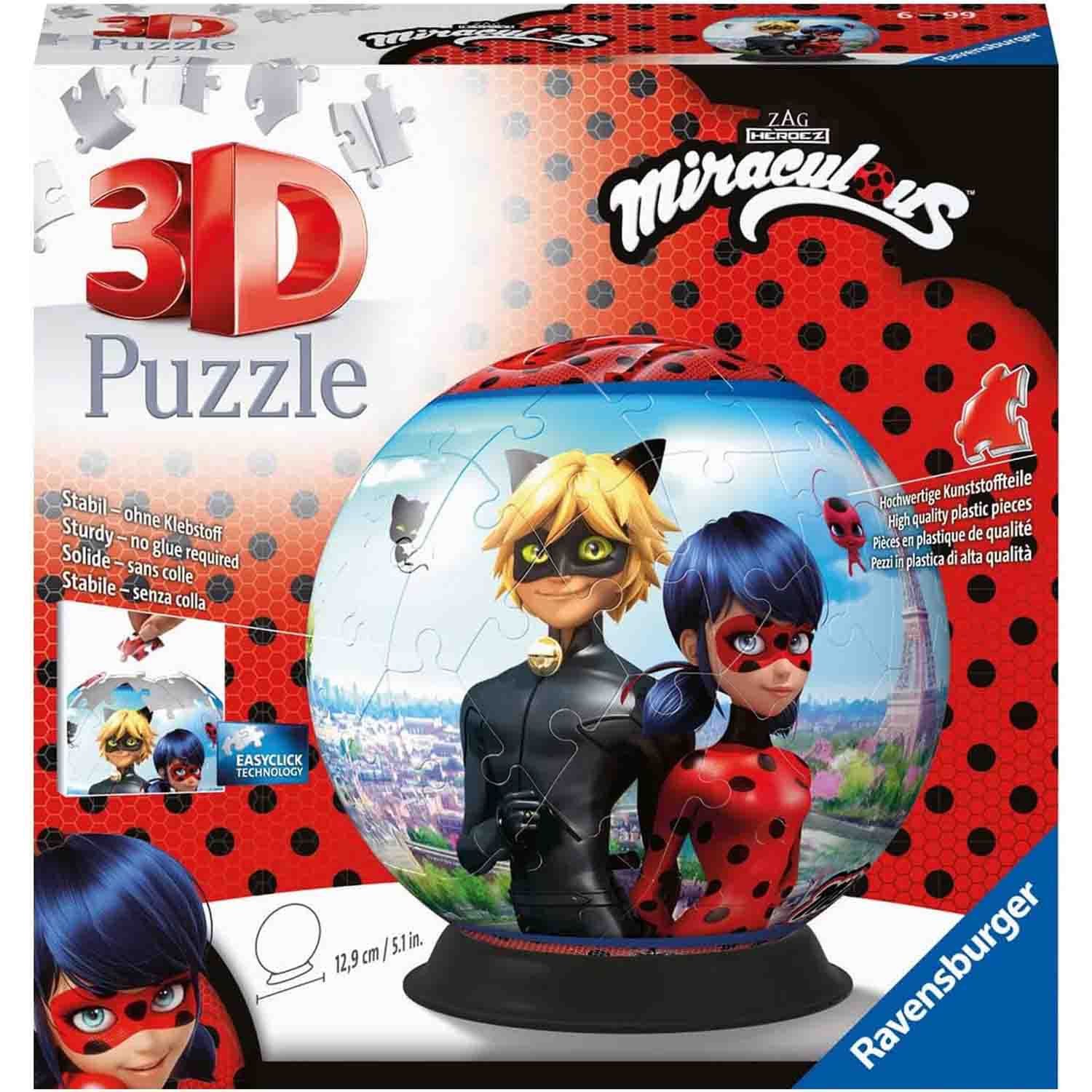 PUZZLE 3D MIRACULOUS, 72 PIESE - RAVENSBURGER (RVS3D11167) - Libelula Vesela - Jucarii