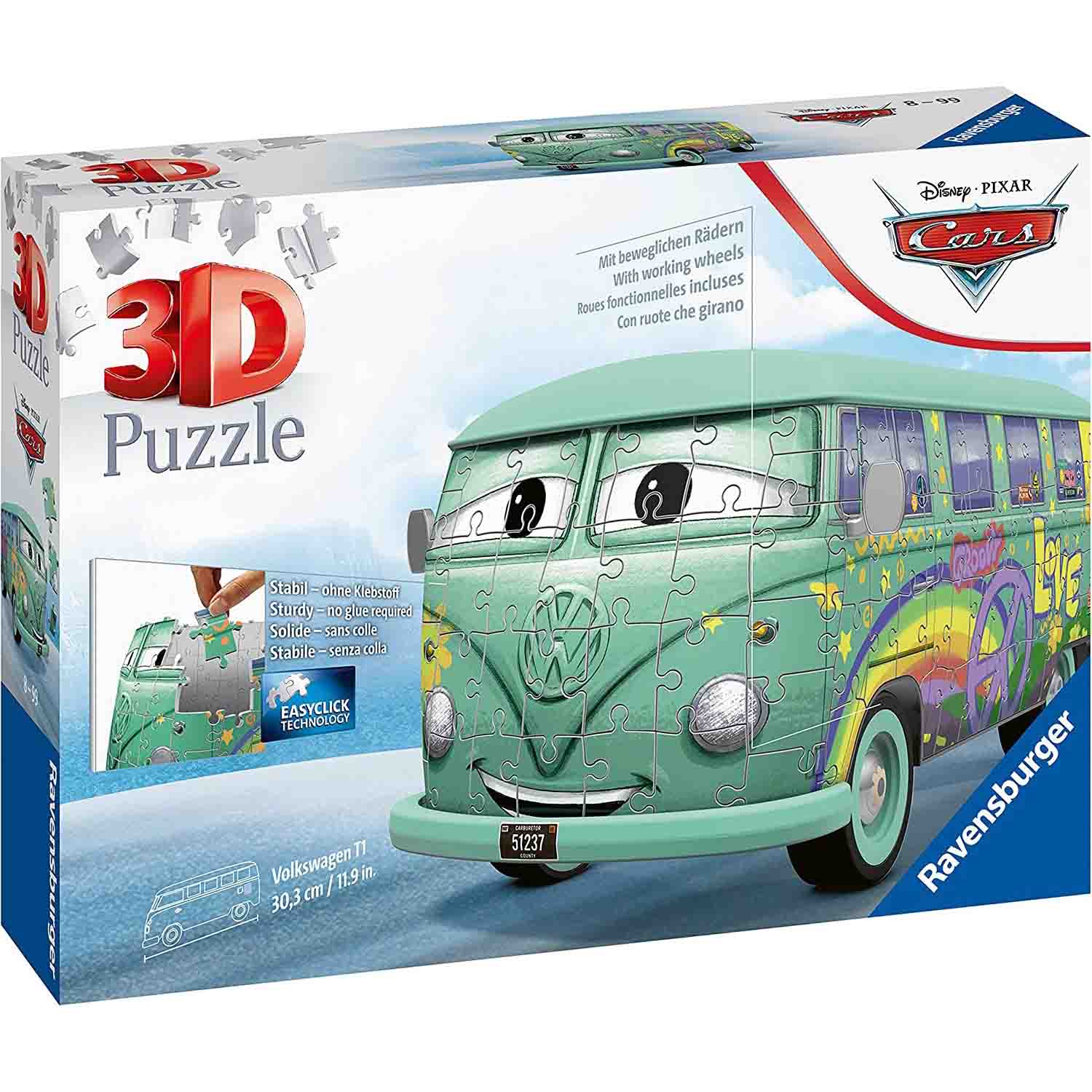 PUZZLE 3D VOLKSWAGEN T1, 162 PIESE - RAVENSBURGER (RVS3D11185) - Libelula Vesela - Jucarii