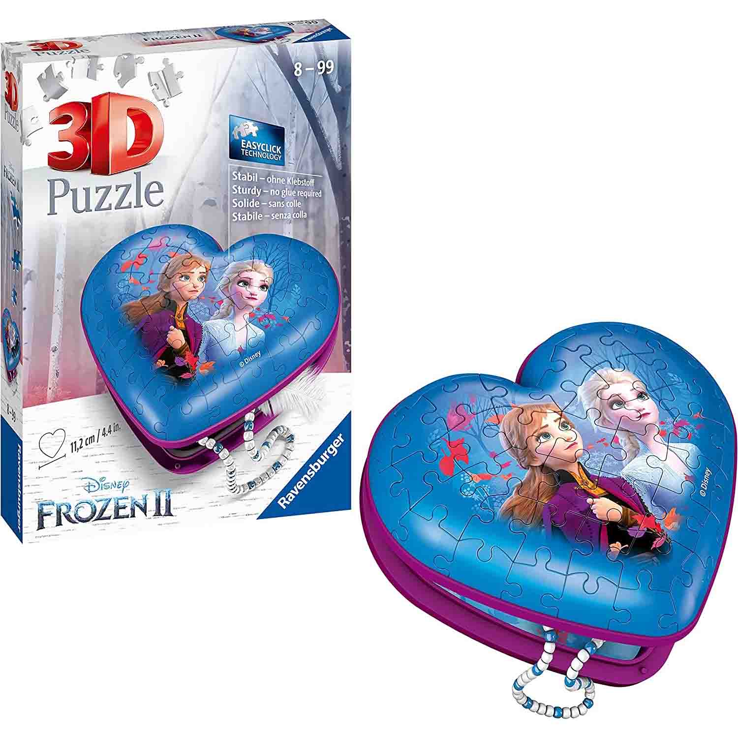 PUZZLE 3D CUTIE INIMA FROZEN, 54 PIESE - RAVENSBURGER (RVS3D11236) - Libelula Vesela - Jucarii
