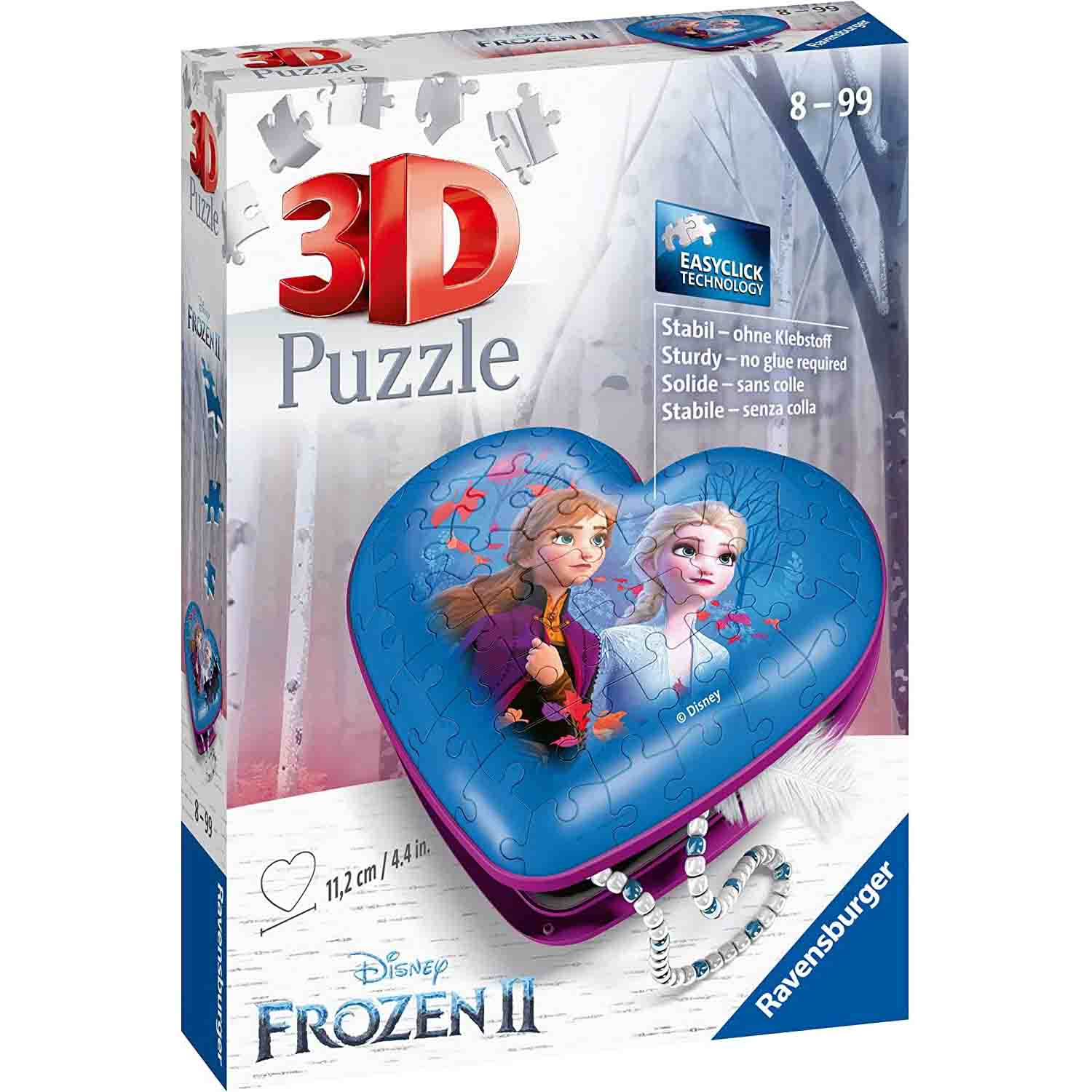 PUZZLE 3D CUTIE INIMA FROZEN, 54 PIESE - RAVENSBURGER (RVS3D11236) - Libelula Vesela - Jucarii