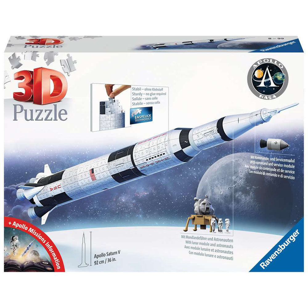 PUZZLE 3D APOLLO SATURN V, 440 PIESE - RAVENSBURGER (RVS3D11545) - Libelula Vesela - Jucarii