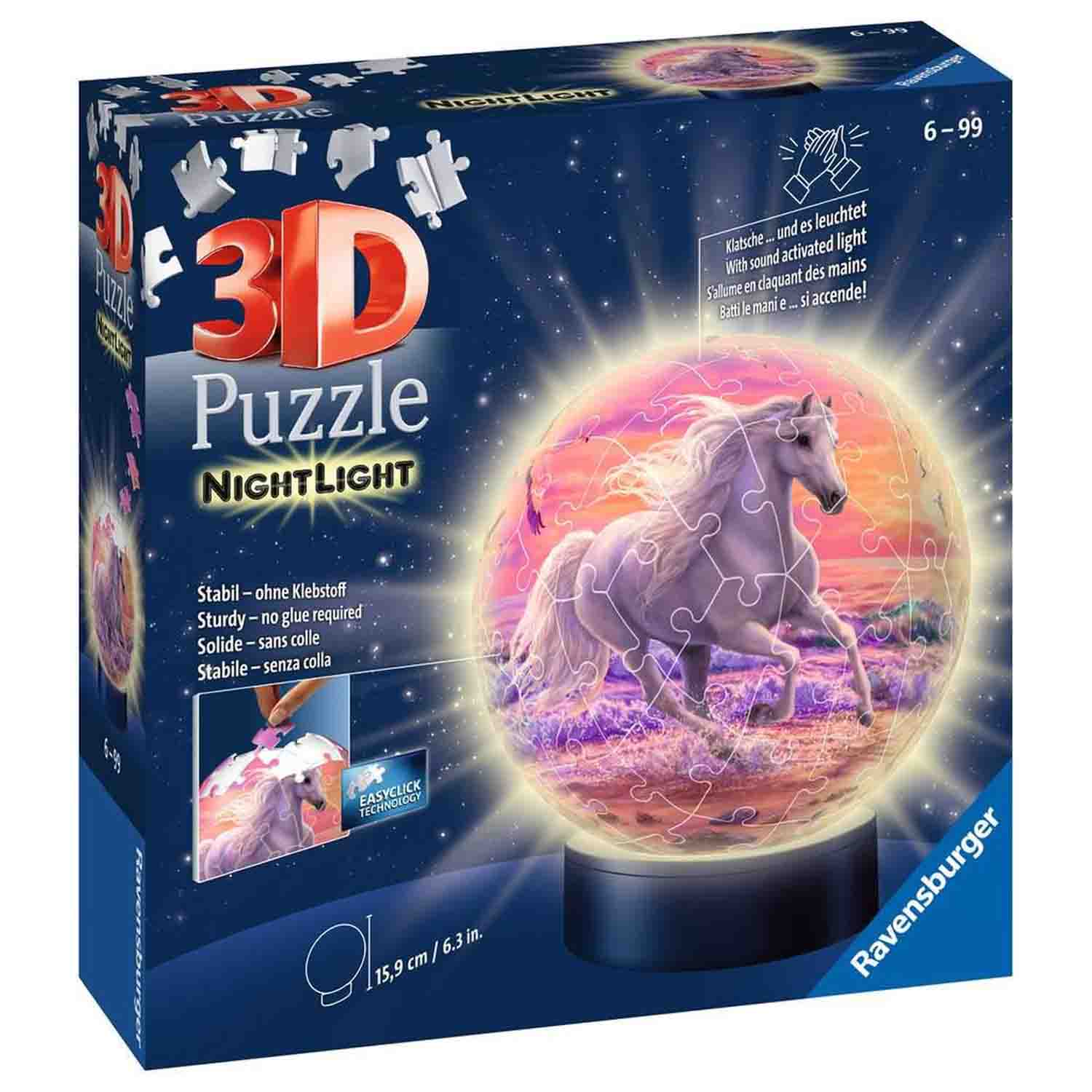 PUZZLE 3D LUMINOS CAL PE PLAJA, 72 PIESE - RAVENSBURGER (RVS3D11843) - Libelula Vesela - Jucarii