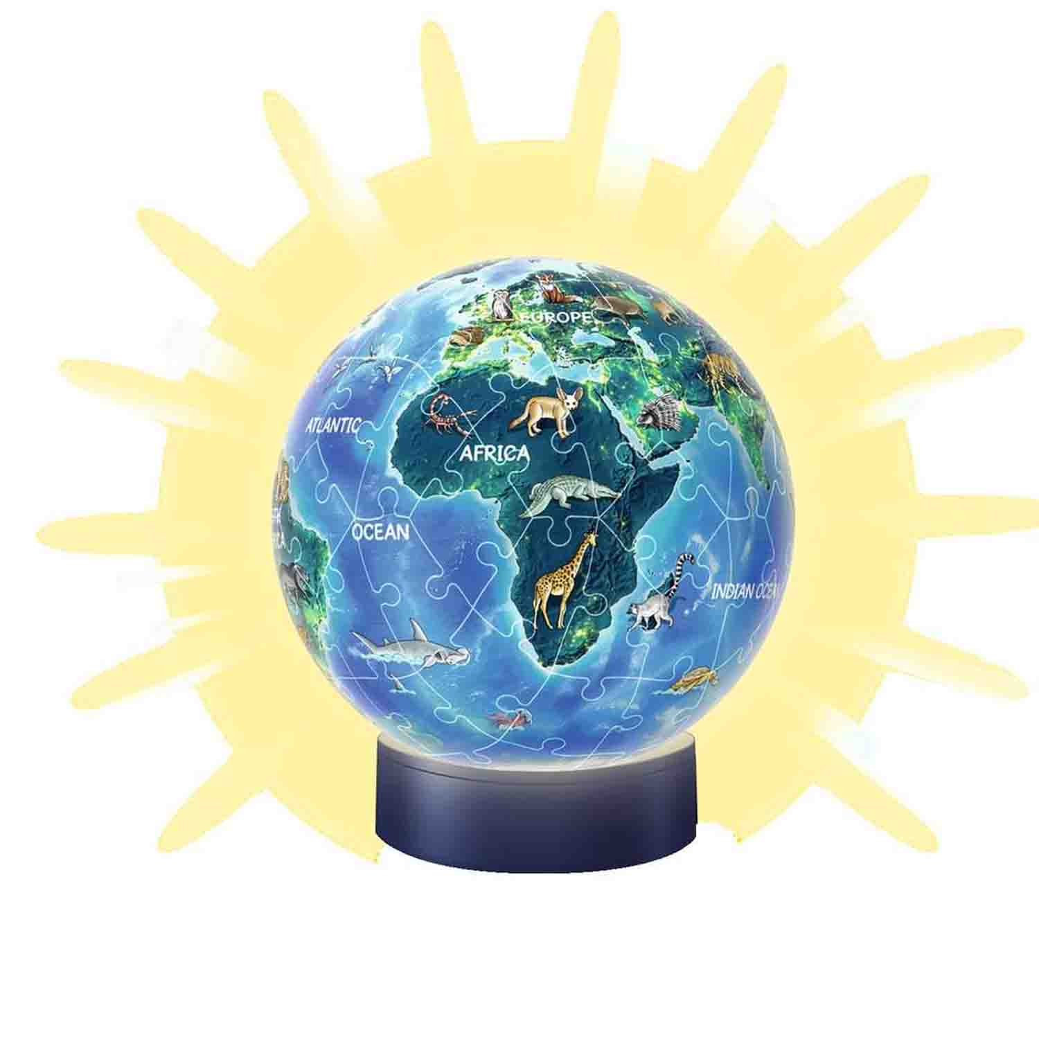 PUZZLE 3D LUMINOS PLANETA PAMANT, 72 PIESE - RAVENSBURGER (RVS3D11844) - Libelula Vesela - Jucarii