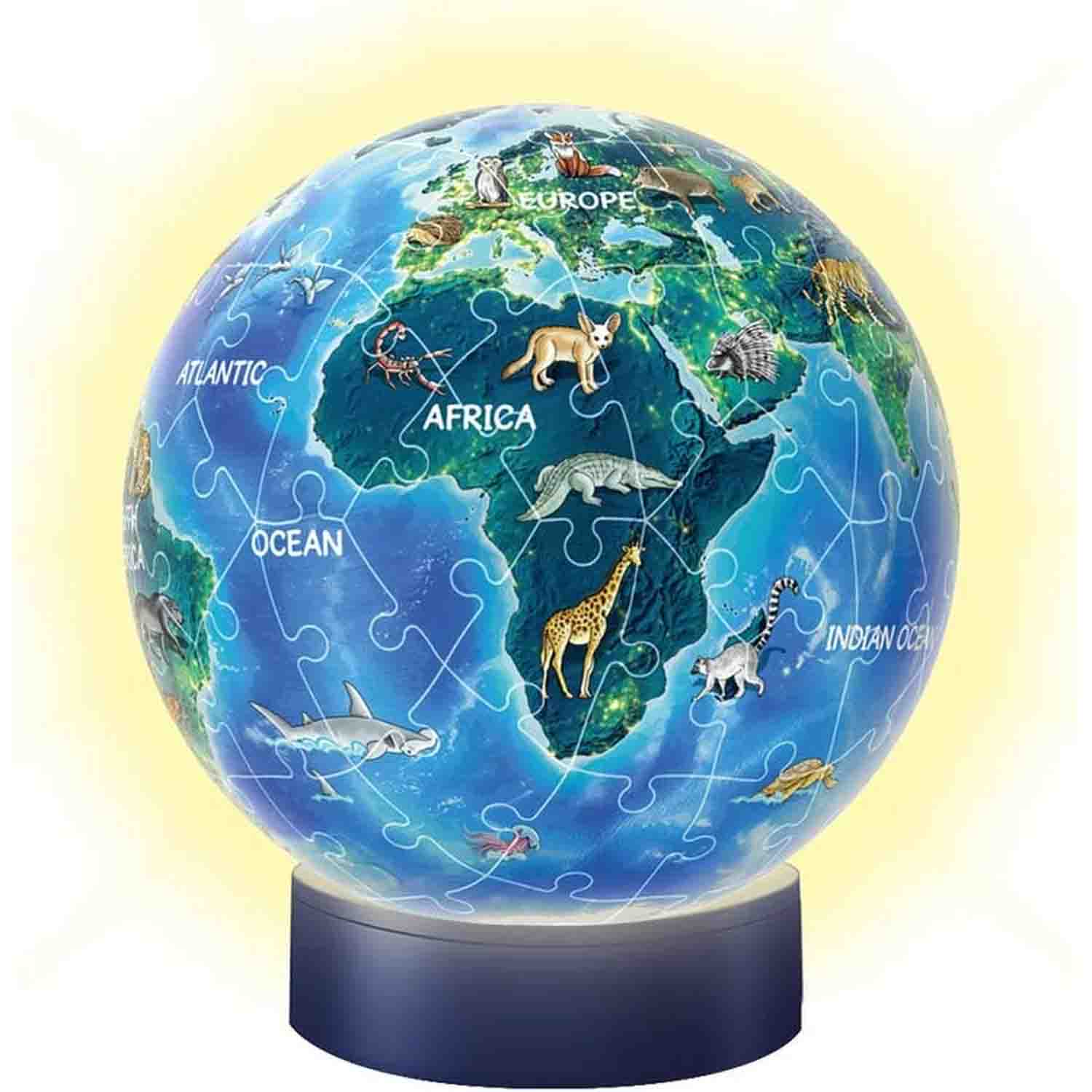 PUZZLE 3D LUMINOS PLANETA PAMANT, 72 PIESE - RAVENSBURGER (RVS3D11844) - Libelula Vesela - Jucarii