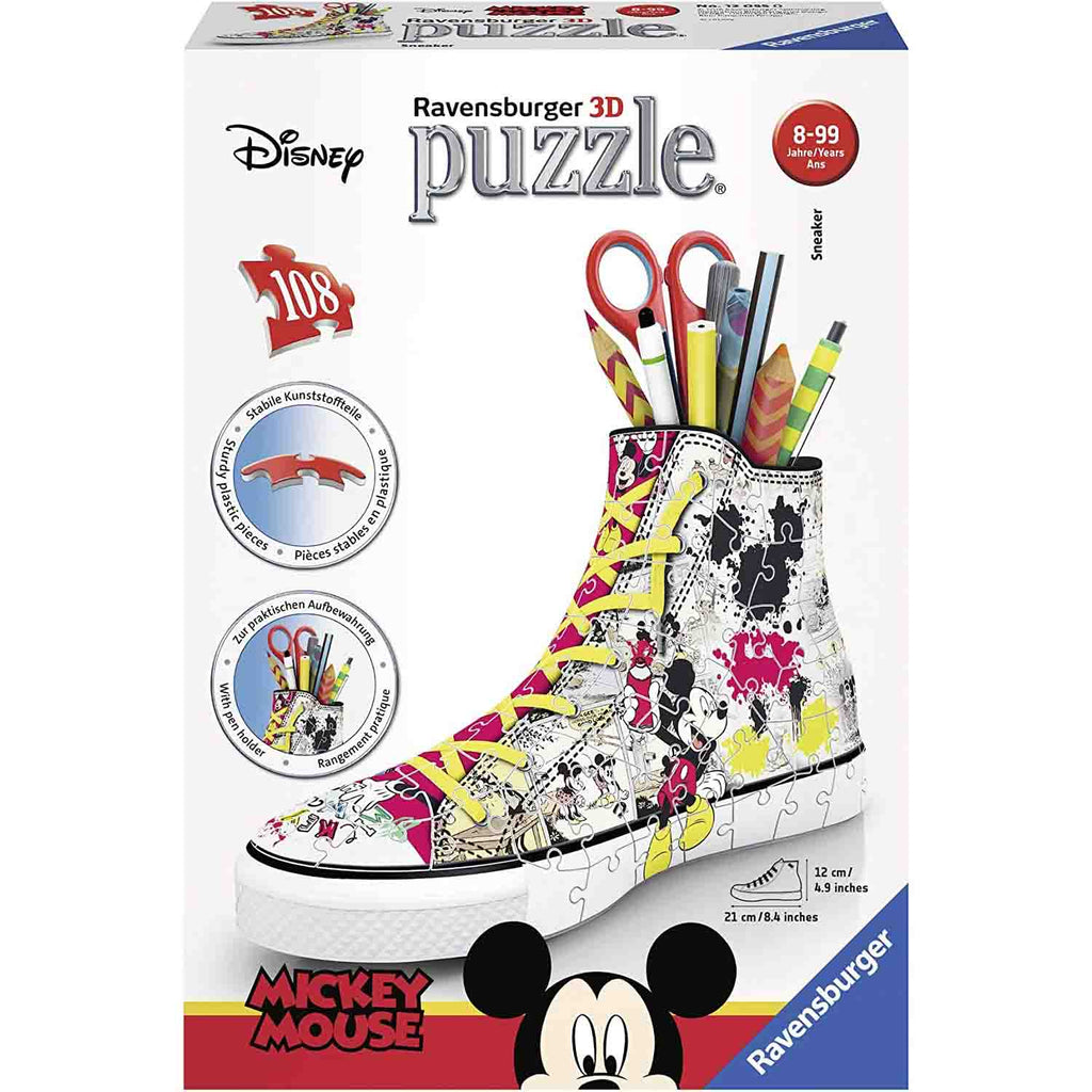 PUZZLE 3D SUPORT PIXURI SNEAKER MICKEY, 108 PIESE - RAVENSBURGER (RVS3D12055) - Libelula Vesela - Jucarii