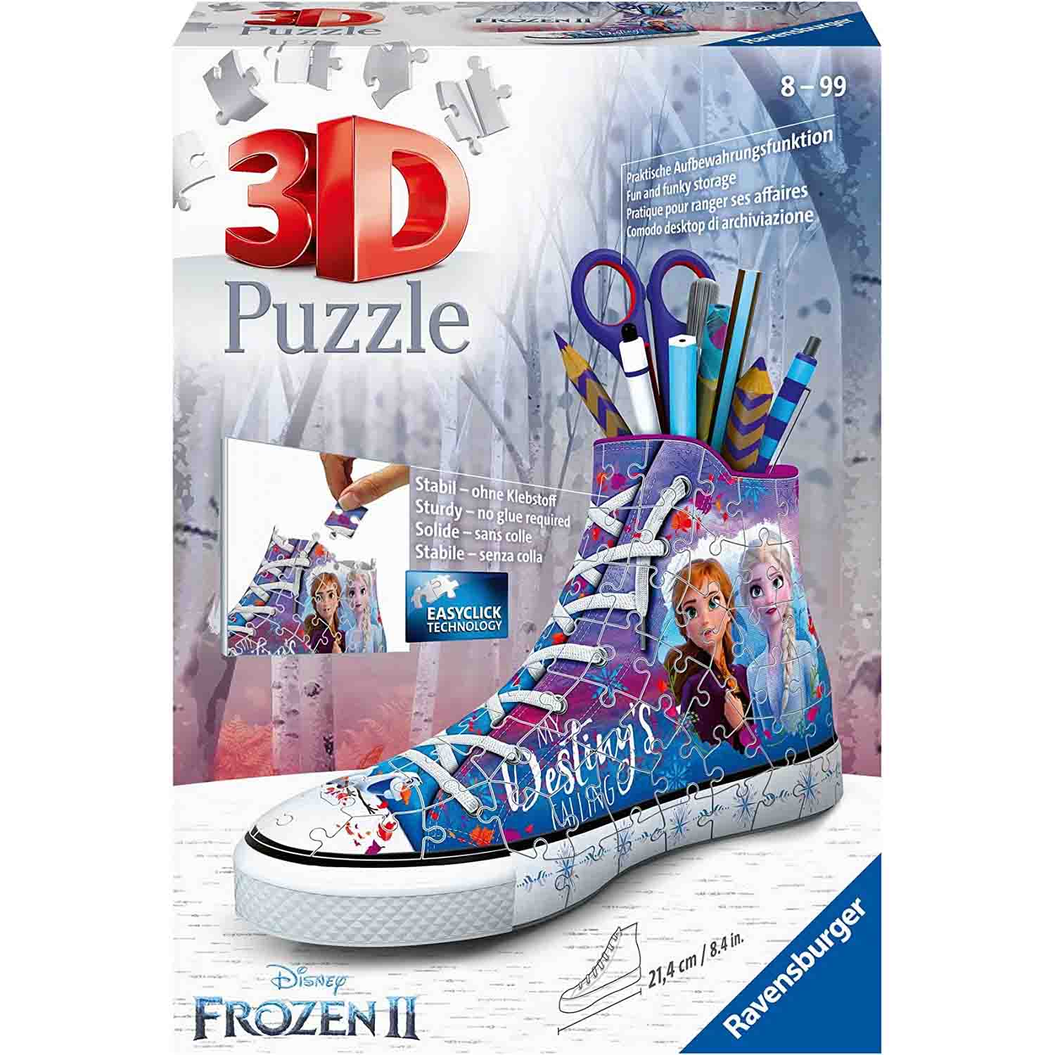 PUZZLE 3D SUPORT PIXURI SNEAKER FROZEN, 108 PIESE - RAVENSBURGER (RVS3D12121) - Libelula Vesela - Jucarii
