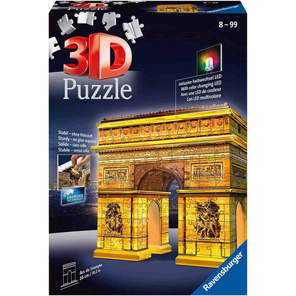 PUZZLE 3D LED ARC DE TRIUMF, 216 PIESE - RAVENSBURGER (RVS3D12522) - Libelula Vesela - Jucarii